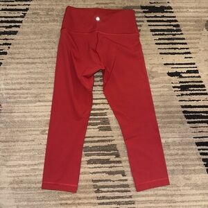 Red Lululemon cropped leggings size 9 like new  #fitness